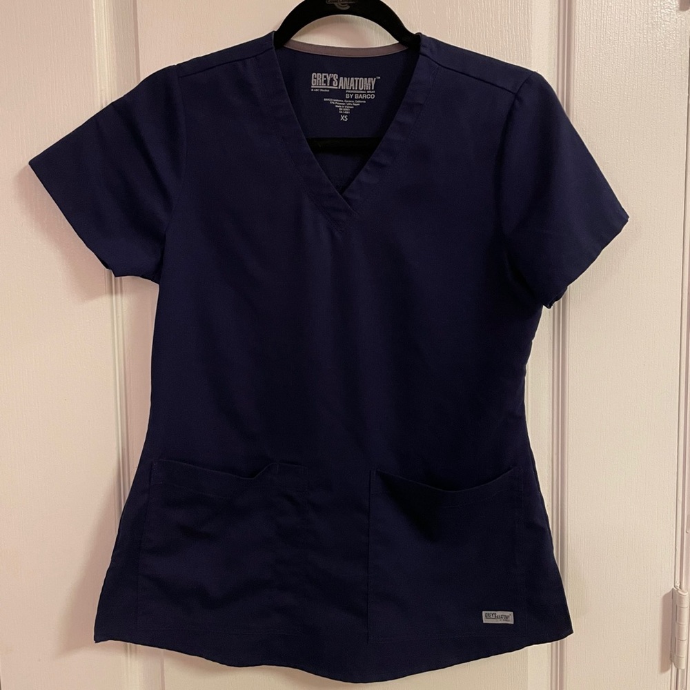 XS navy grey’s anatomy scrub top